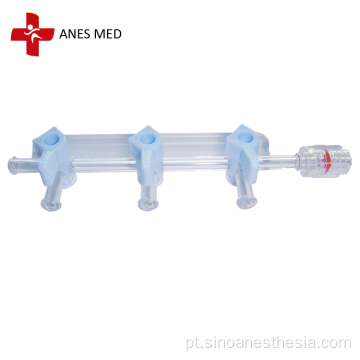 Manifold médico descartável de alta pressão com 3 portas